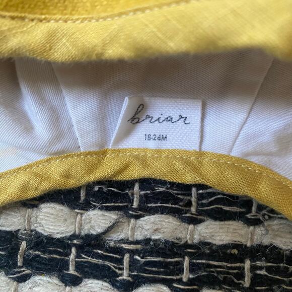 🌿Briar Baby Toddler Mustard Yellow Wool Bonnet Tie Pom Hat 18/24M - Picture 8 of 8